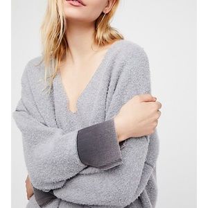 All About I️t Free People V Neck Oversized sweater